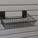 Turnlock Small Angle Basket on slatwall panels