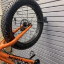 Handiwall vertical Fat Tire Bike Hook in use