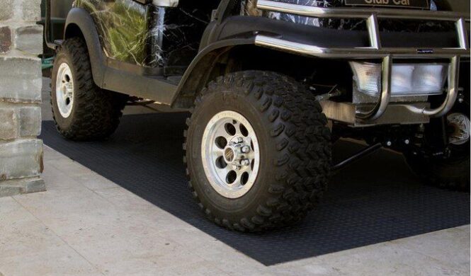 Golf Cart Mat with Golf Cart
