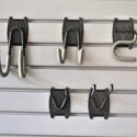 5 slatwall hooks on slatwall panels