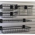 GaragePro shelf and baskets kit on slatwall panels